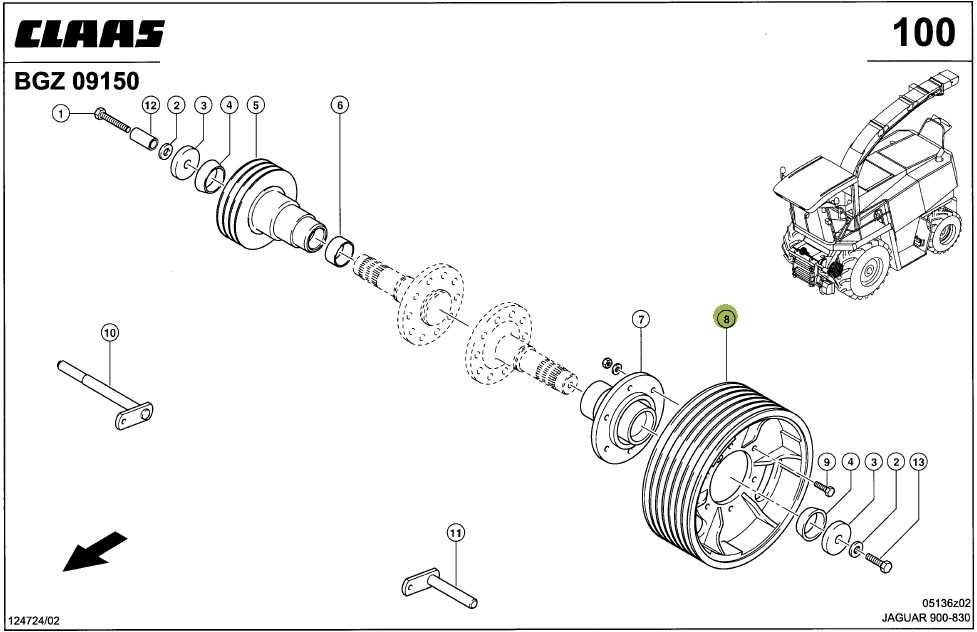 CLAAS JAGUAR 830-900/930-980 шків приводу ножового барабану 0009878641