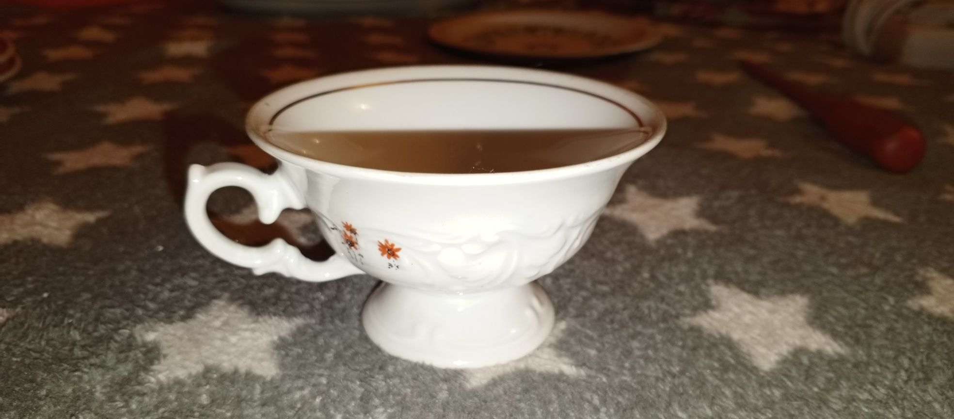 Porcelana Bogucice Wawel różna 2 filiżanki talerz i półmisek