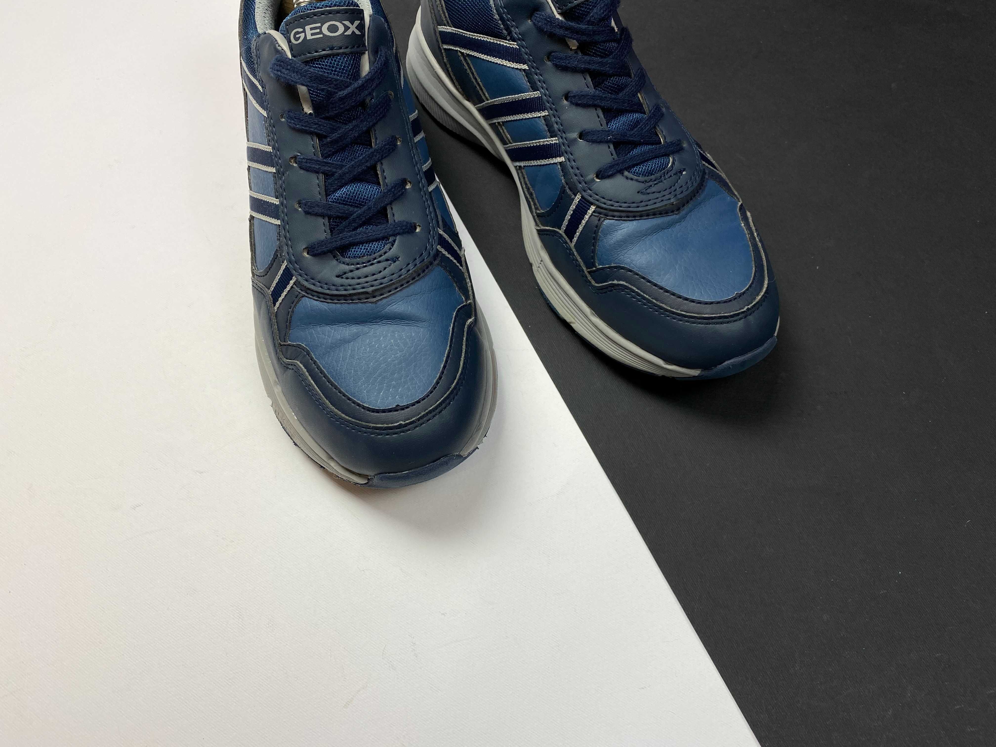 Кроссовки geox original синие кожаные легкие