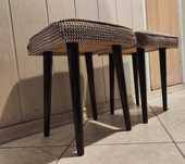 Dwa taborety buk Retro Vintage PRL