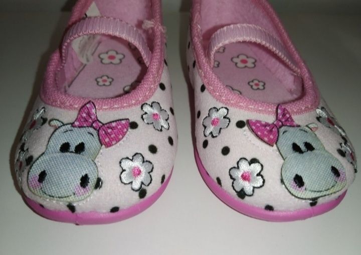Buciki wsuwane buty baleriny dla dziewczynki rozmiar 18 różowe