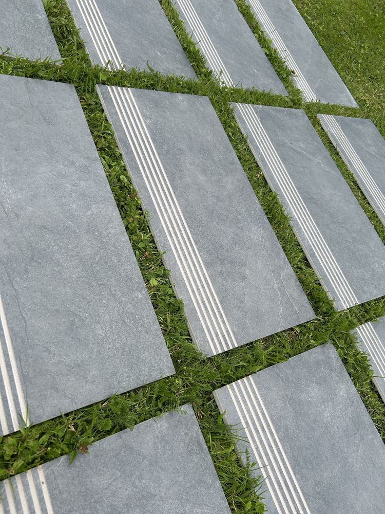 Stargres Pizarra Antracite stopnice 12 sztuk gres jak beton 30/60 mat
