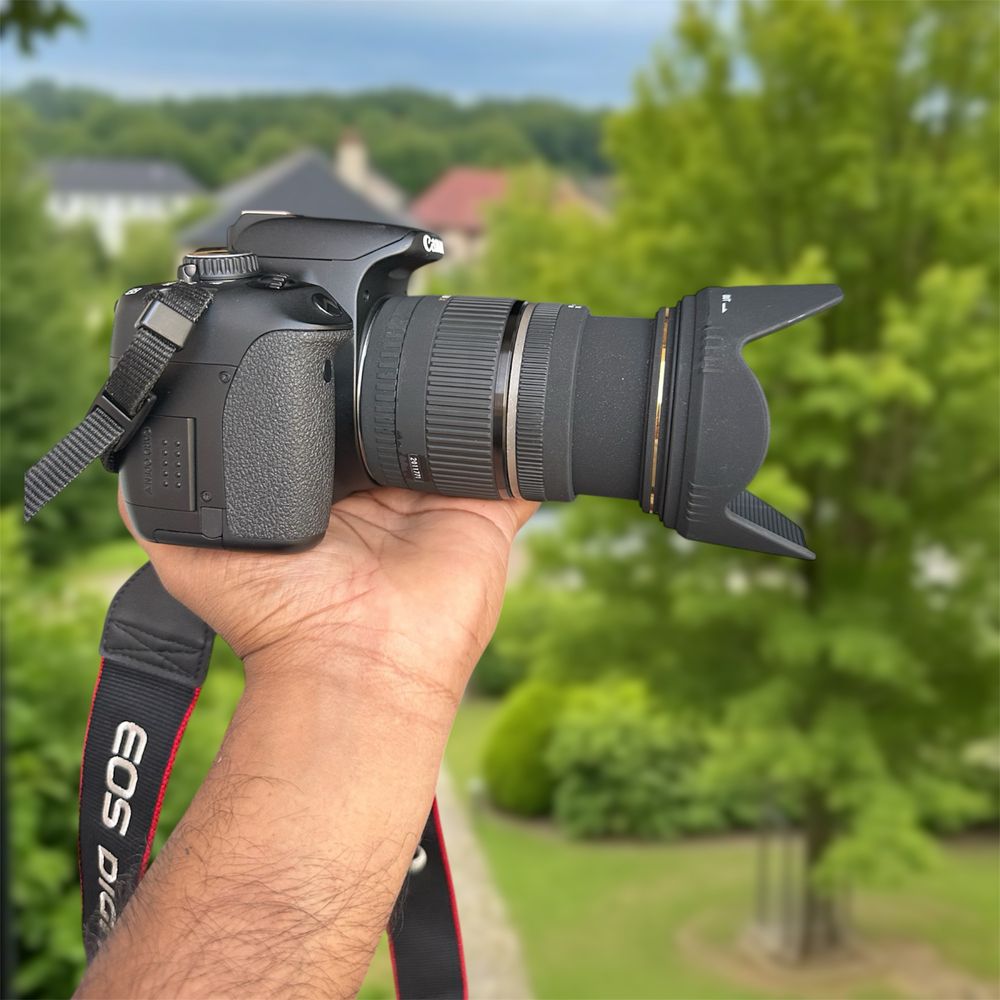 Canon Eos 650D com lente Sigma 18-55mm f2.8 e bolsa