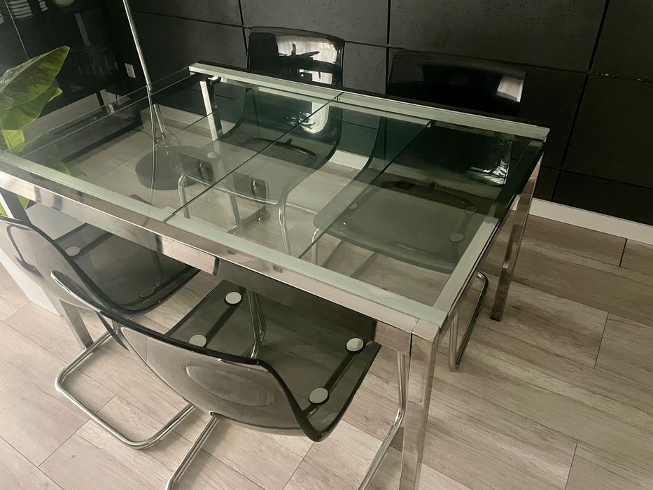 Stół szklany rozkładany Ikea