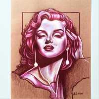 Marilyn Monroe portret rysunek postaci abstrakcja popart