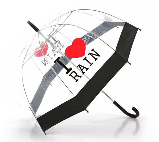 Зонт трость i love rain я люблю дождь и прозрачный зонт купол колокол