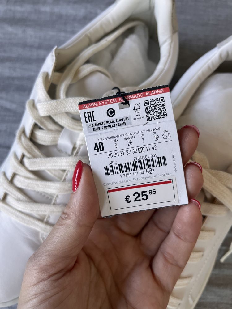 Nowe z metkami adidasy z Zary r.40, białe damskie sneakersy