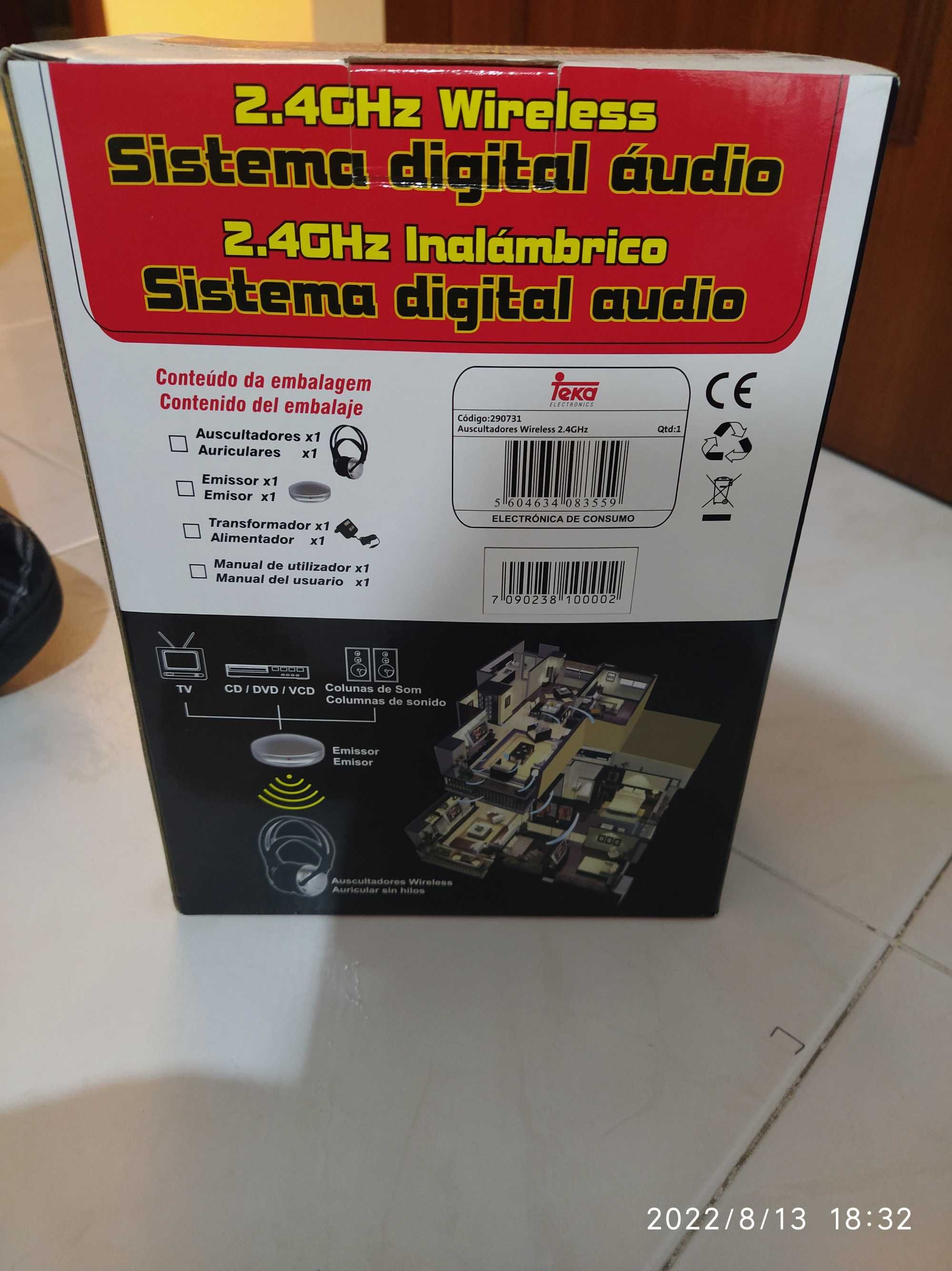 Auscultadores / Auriculares Estéreo da TEKA 2.4GHz Wireless