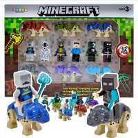 KLOCKI Minecraft FIGURKI Minecraft Dinozaury + FIGURKI 12 sztuk