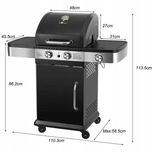 GRILL GAZOWY EL FUEGO BROCKTON 2+1 8,5kW Żeliwny Ruszt Podwójna Pokryw