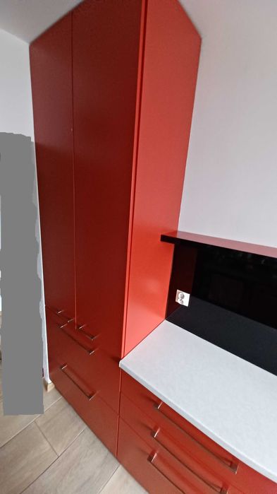 Meble kuchenne, zestaw mebli kuchennych, kuchnia BLUM CZERWIEŃ BEŻ !