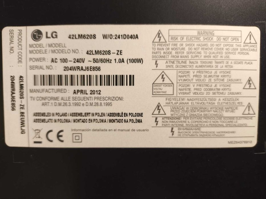 Televisor LG 42” 3D Full HD (1080p) 42LM620S – NÃO É SMART