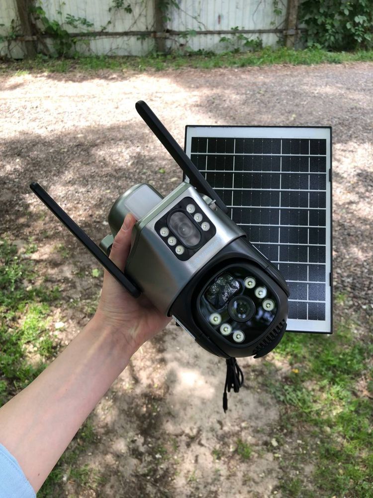 Камера видеонаблюдения уличная 4G сим на солнечной батарее 8MP 4K