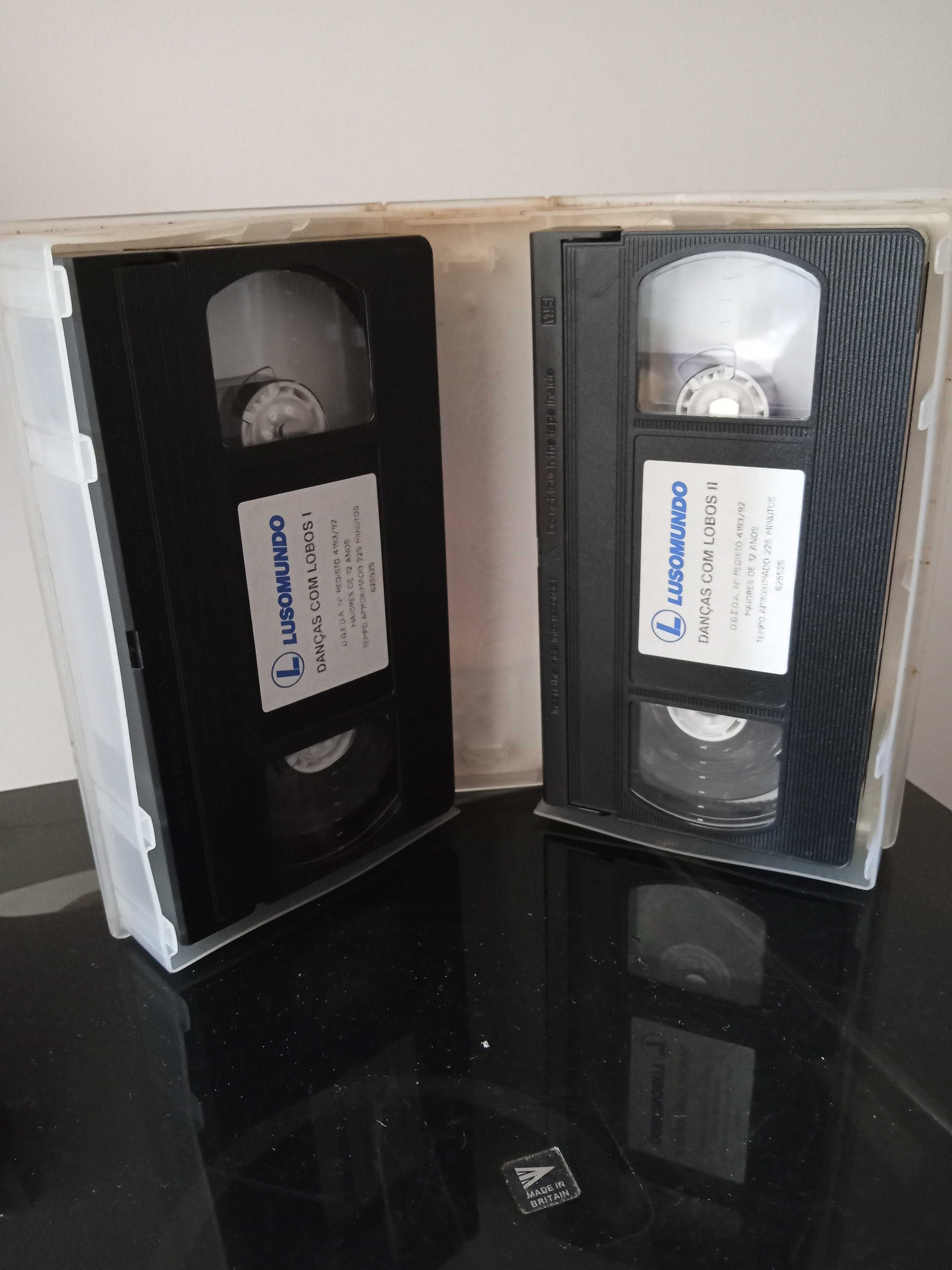 Cassete VHS dupla Dança com Lobos p/eventual recuperação