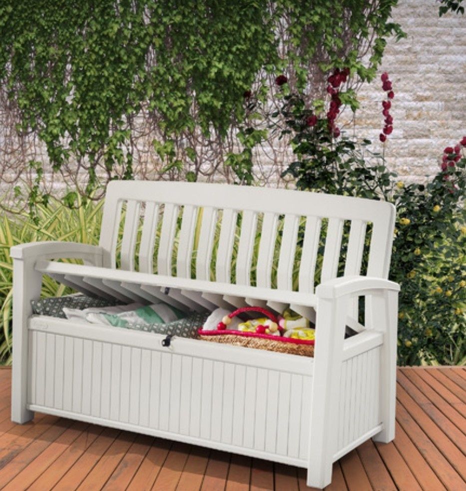 Лавка-ящик для зберігання KETER PATIO STORAGE BENCH 253818 білий