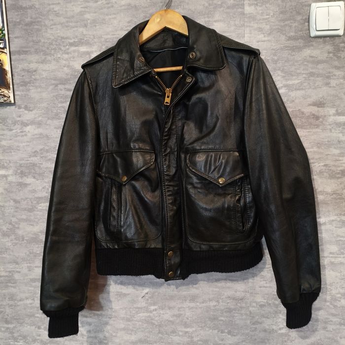 Винтажная 70's кожаная куртка кожанка пилот авиатор talon zip бомбер