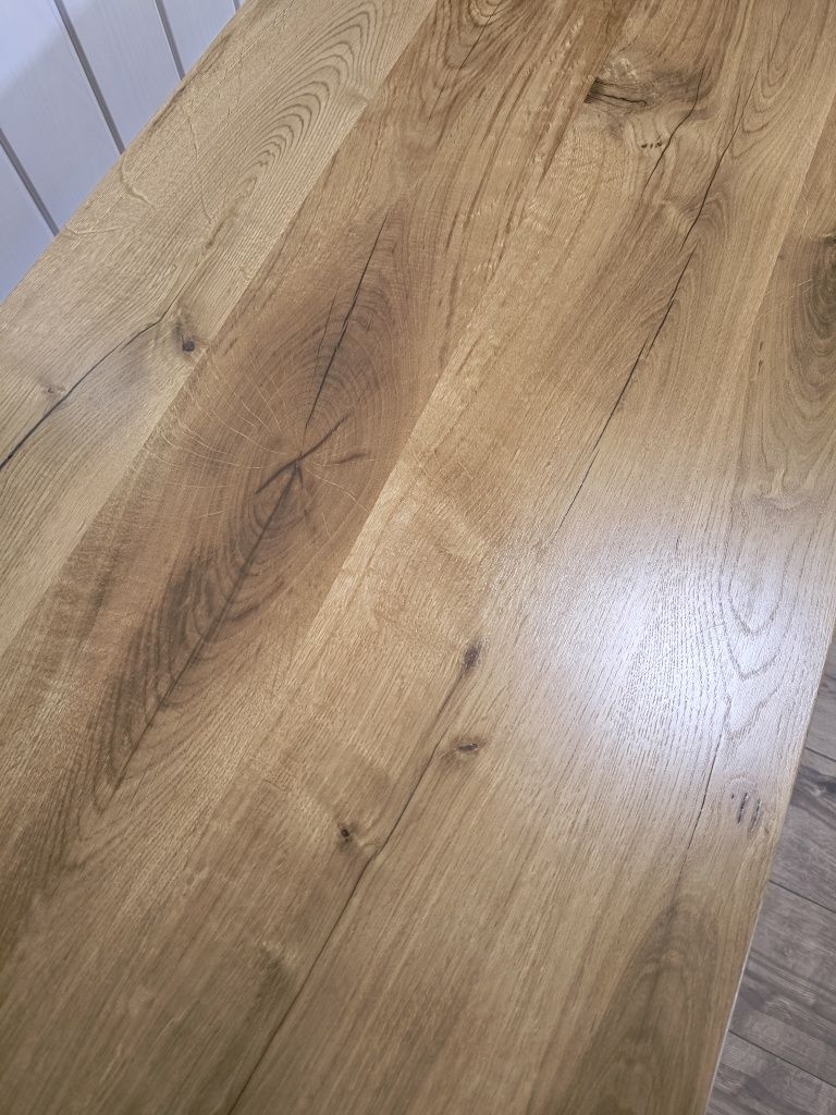 NOWY stół dębowy na stelażu maszyny do szycia loft ręcznie robiony