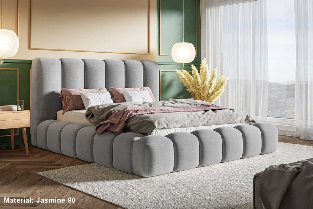 Łóżko tapicerowane bukla bed CRUDO 140x200 160x200 180x200 pojemnik