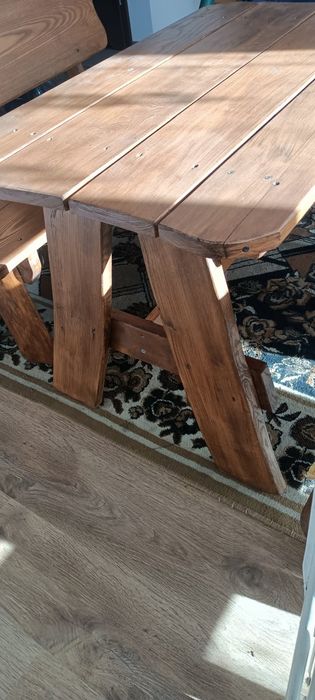 Meble ogrodowe drewniane nowe ława stół zestaw taras igród