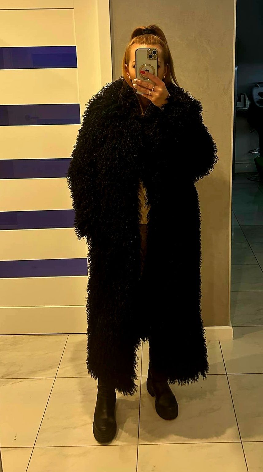 Futro naturalne lama długie rozm 2xl XXL 44