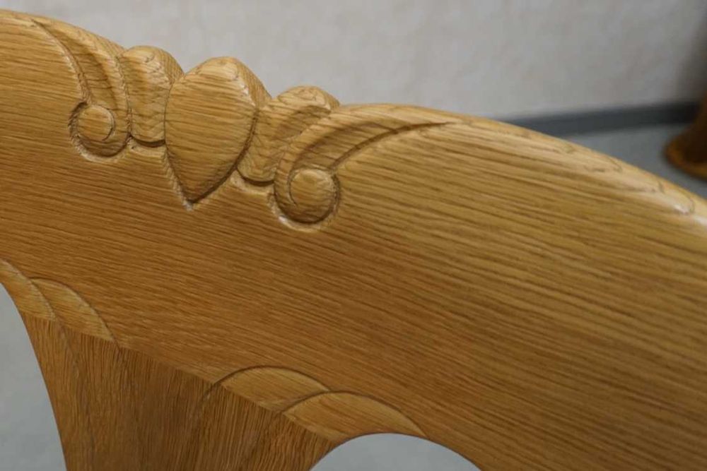 Stół lity dąb okrągły śr 115 cm rozkładany do 175 cm + 4 krzesła L-193