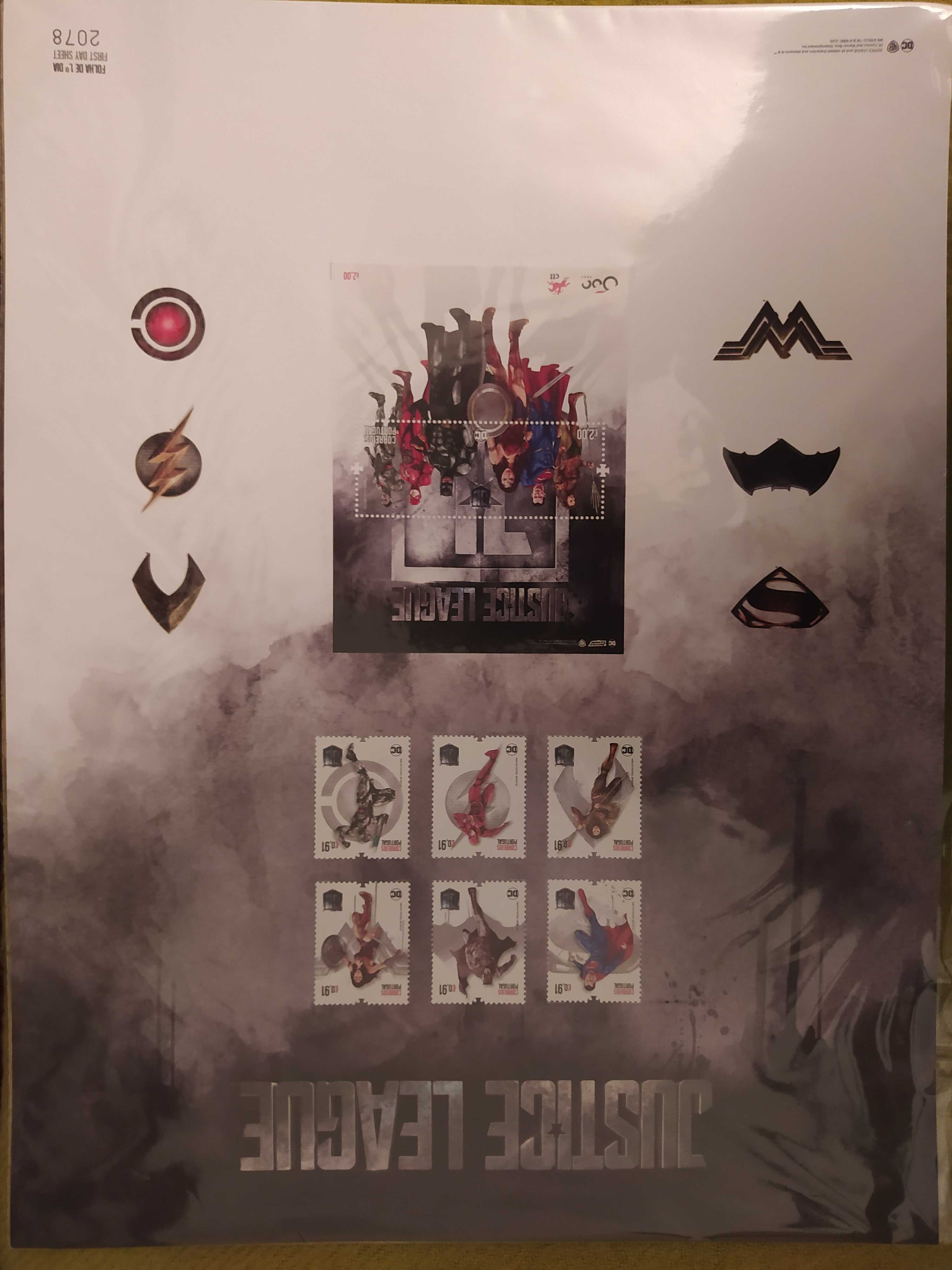 Selos Batman e Liga da justiça - Folha de colecionador