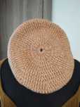Morelowo-beżowy Damski Wełniany Beret na Jesień Handmade