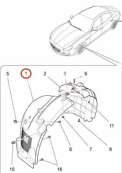 Maserati QUATTROPORTE VI - nadkole przednie LEWE PRAWE cz. przednia
