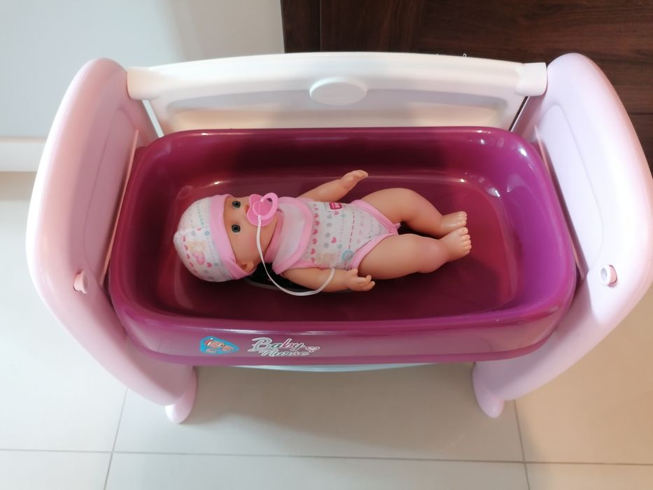 Smoby Baby Nurse Łóżeczko 2w1 dla lalki/przewijak + lalka