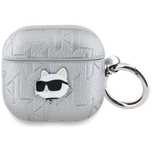 Etui Karl Lagerfeld Monogram Choupette   Head do AirPods 4 srebrny