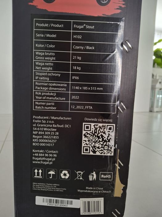 Nowa hulajnoga elektryczna Frugal Stout – nieużywana!