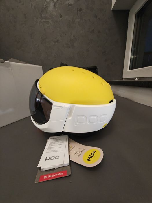 Kask narciarski POC Levator MIPS - Sapphire  White/Yellow Mat