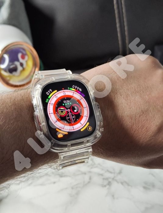 Ремешок бампер на Apple Watch Ultra 49 прозрачный ремінець прозорий