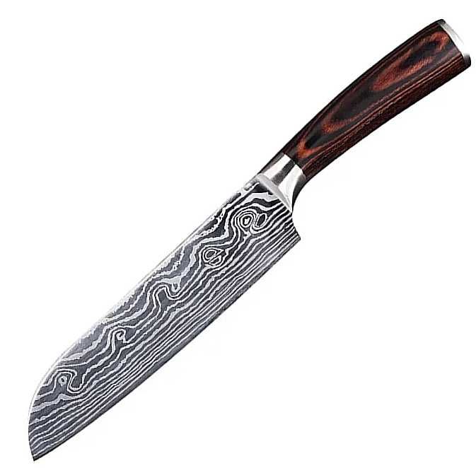 Bardzo dobry Nóż kuchenny Santoku ze stali węglowej/Ostry Japoński/