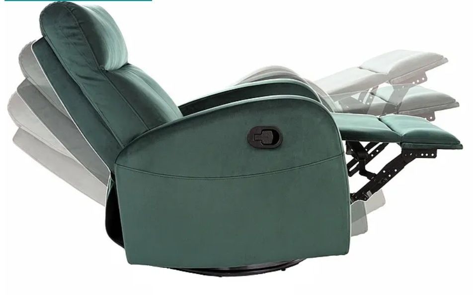 Fotel OLIMP z kolyską I obrotem Zielony welur OKAZJA