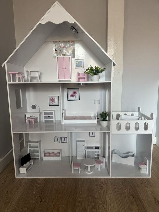 Domek kuchnia LED drewniany dla lalek dla dziewczynki duży