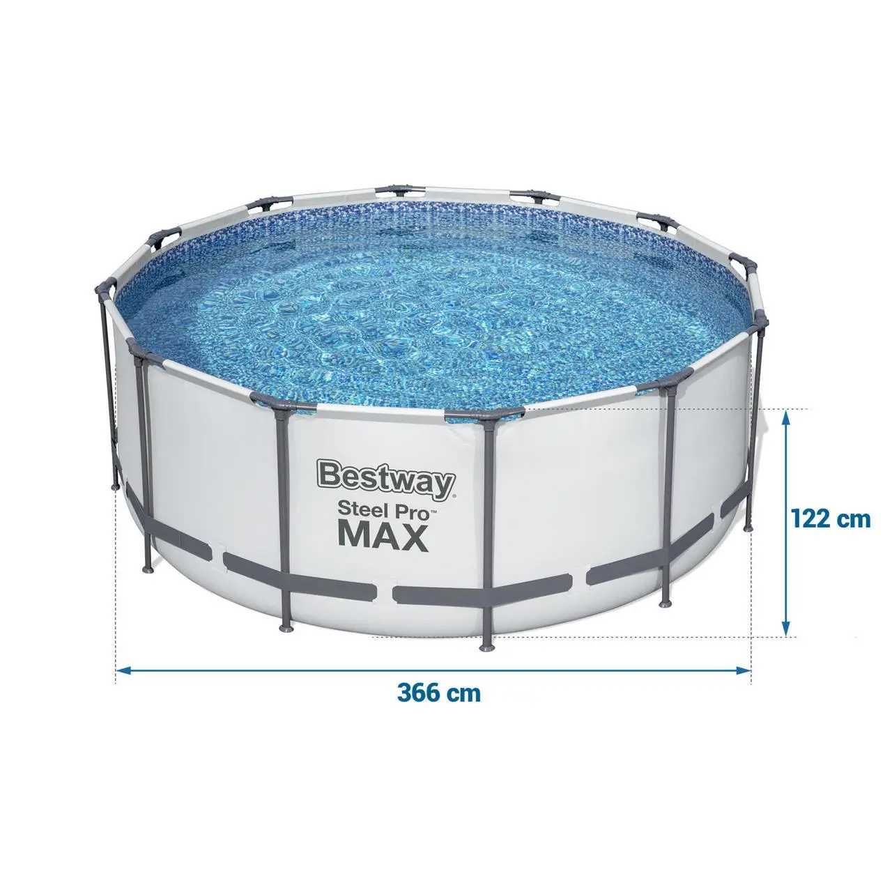 Каркасний басейн Bestway 56420 (366х122 см)  фільтр,насос,тент та драб