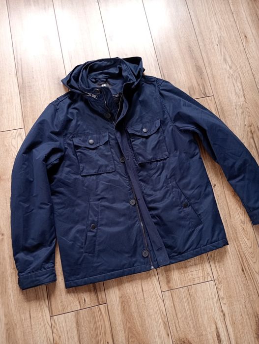 H&M męska kurtka parka L XL lekko ocieplana