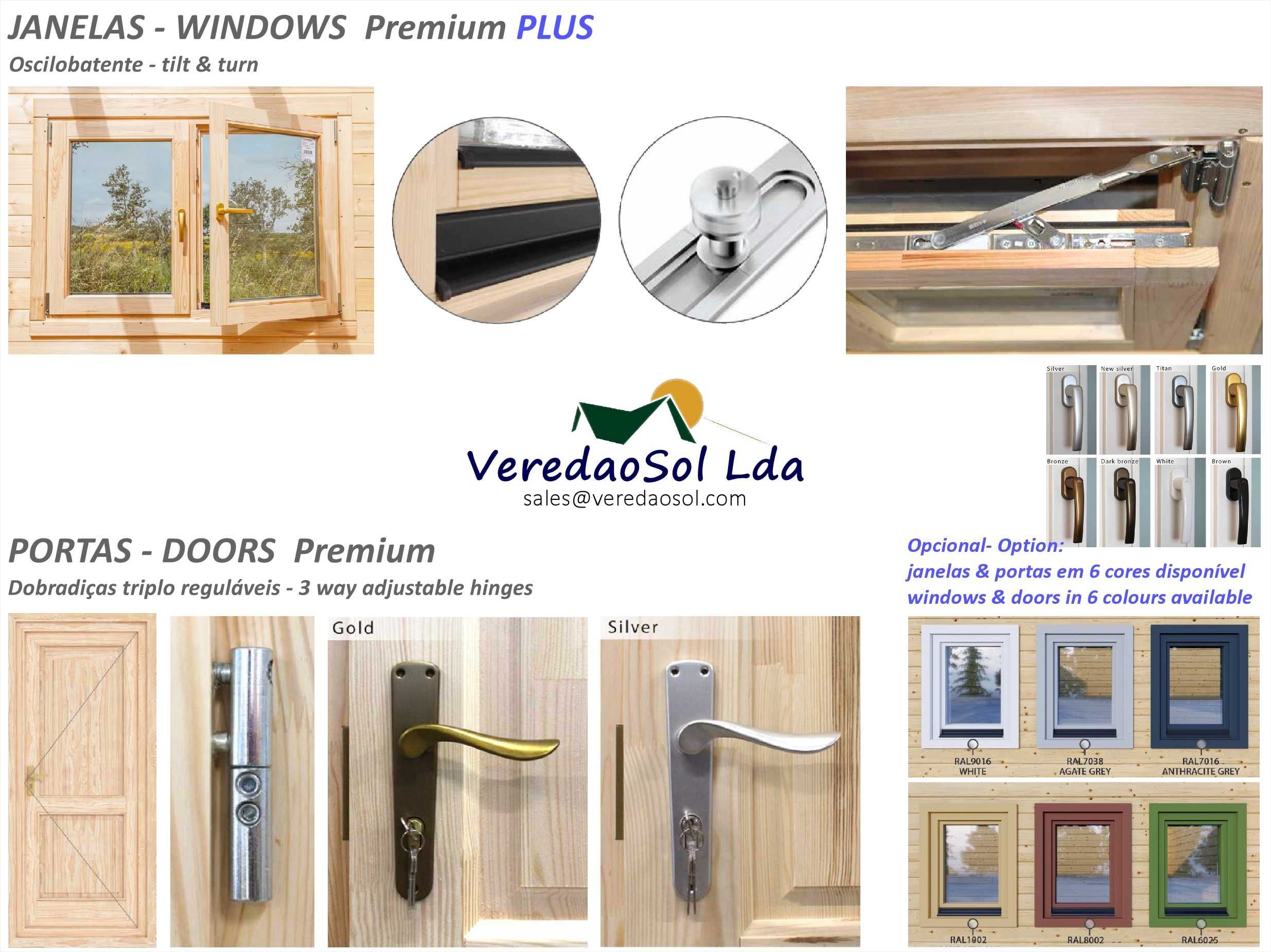 Casa madeira KIT BIG T2 - Jennifer 82.2m² Coberta 98m²  Pré fabricada