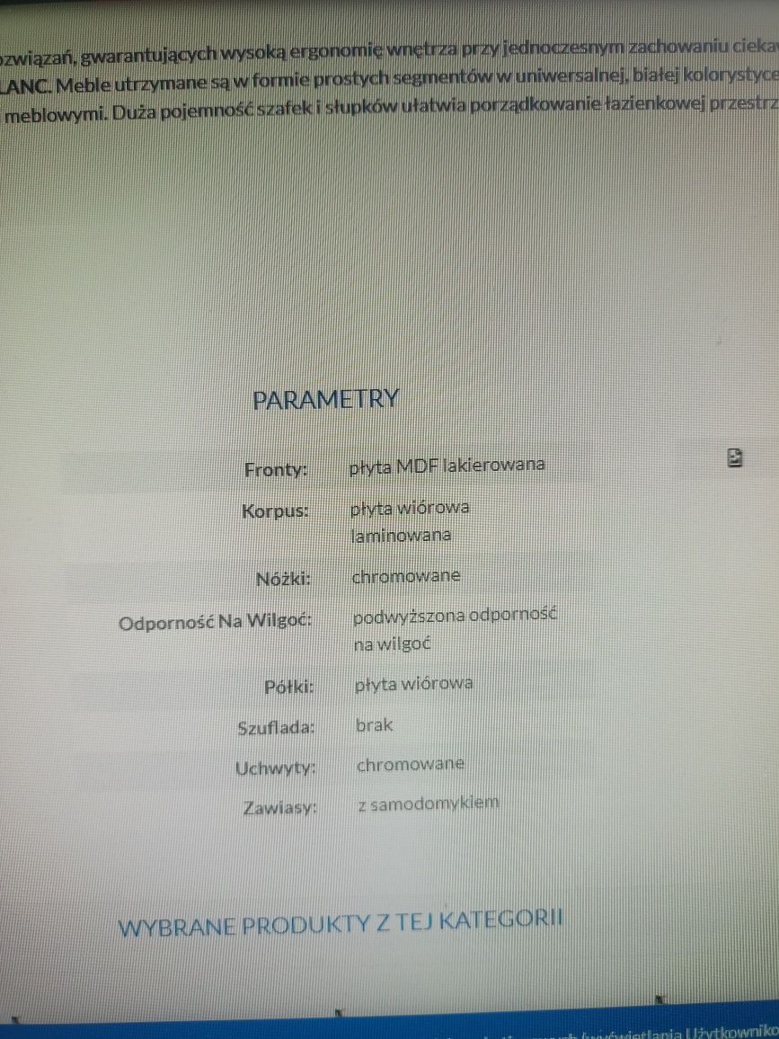 Szafka pod umywalkę nowa armatura krakowska