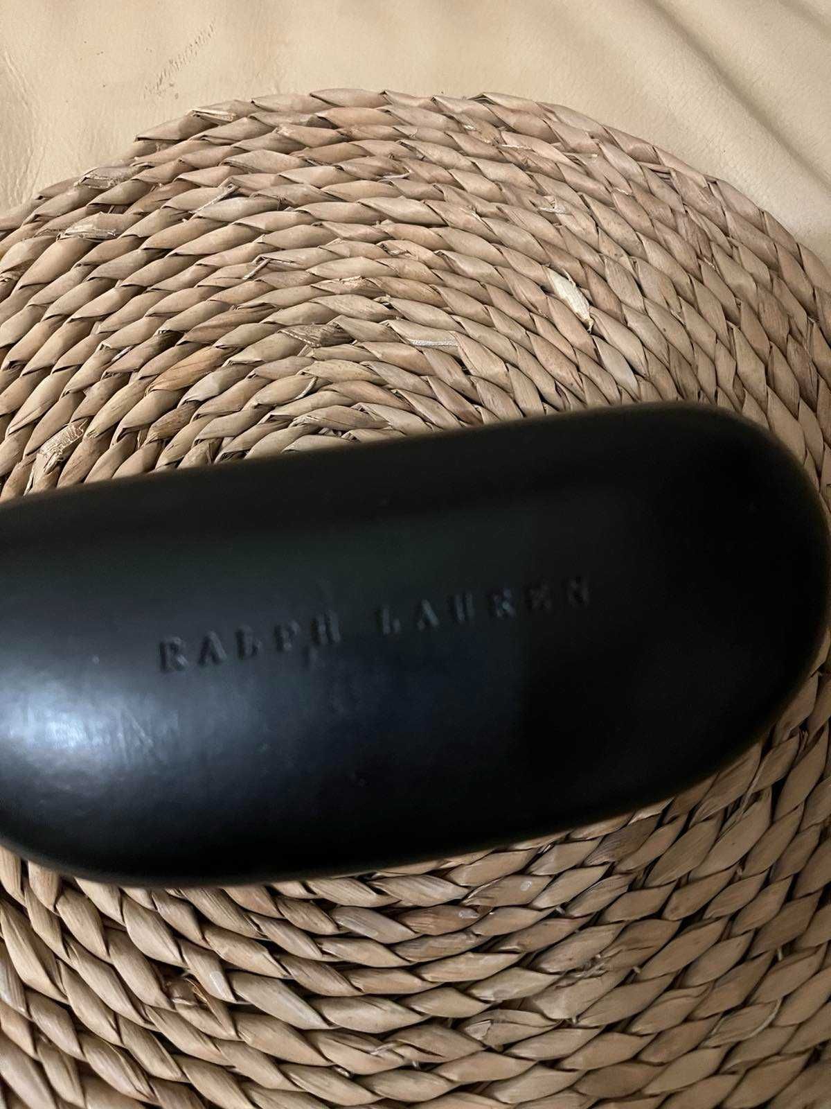 Чорний шкіряний чохол для окулярів від ralph lauren