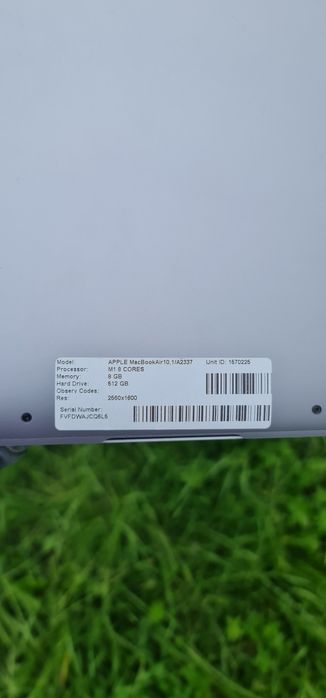 MacBook air M1 A2337 512ssd