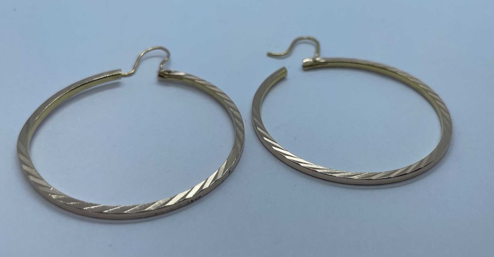 Złote kolczyki koła 4,12g rożowe złoto p583 /ST