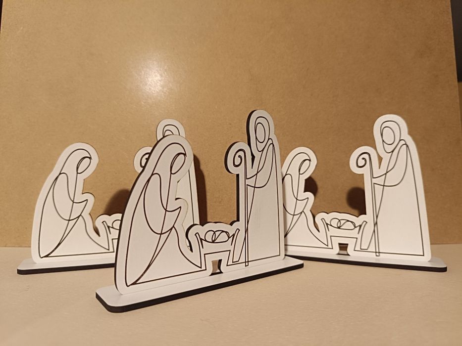 Presépio minimalista moderno em mdf 12 cms