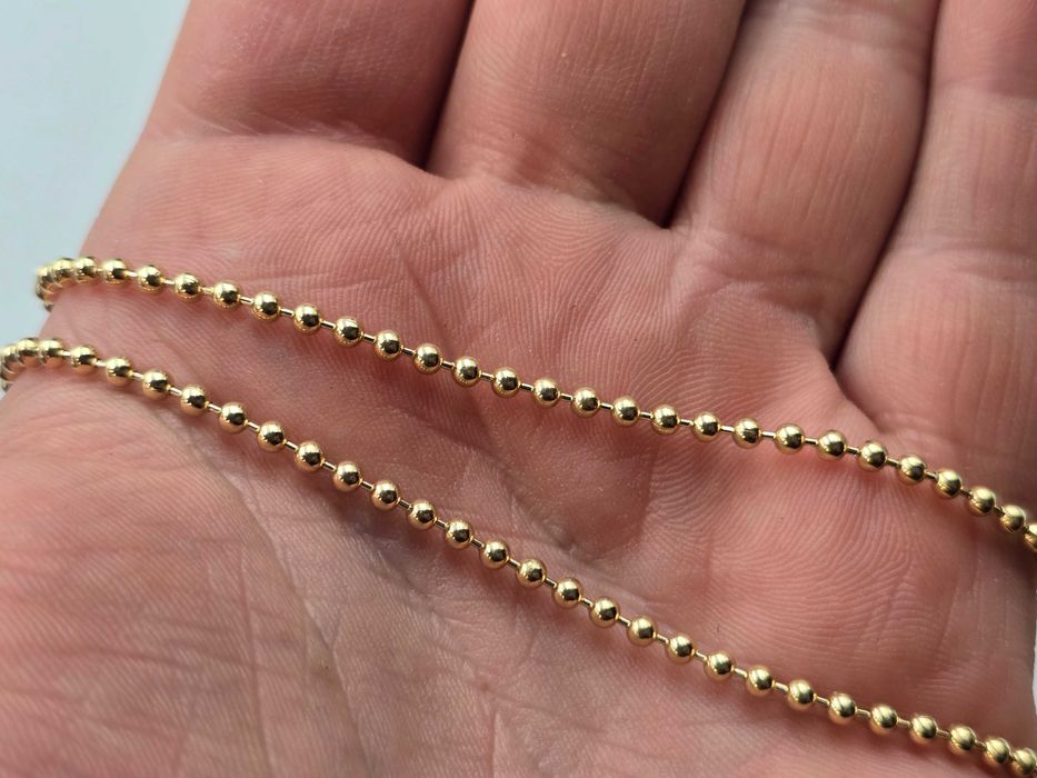 Złoty łańcuszek KULKI pełny pr.585 kulkowy do nieśmiertelnika |KŁODZKO