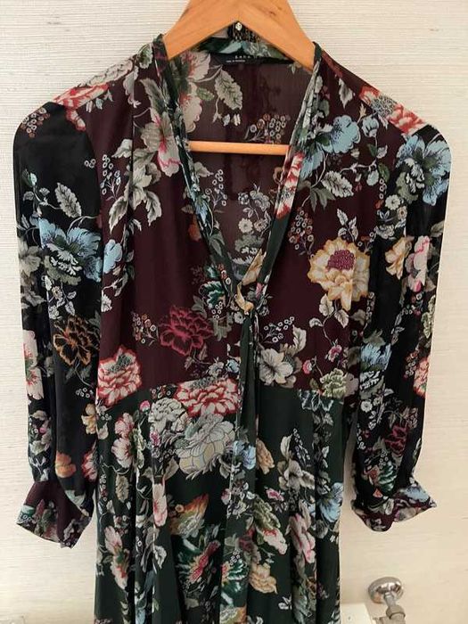 Vestido comprido Zara florido