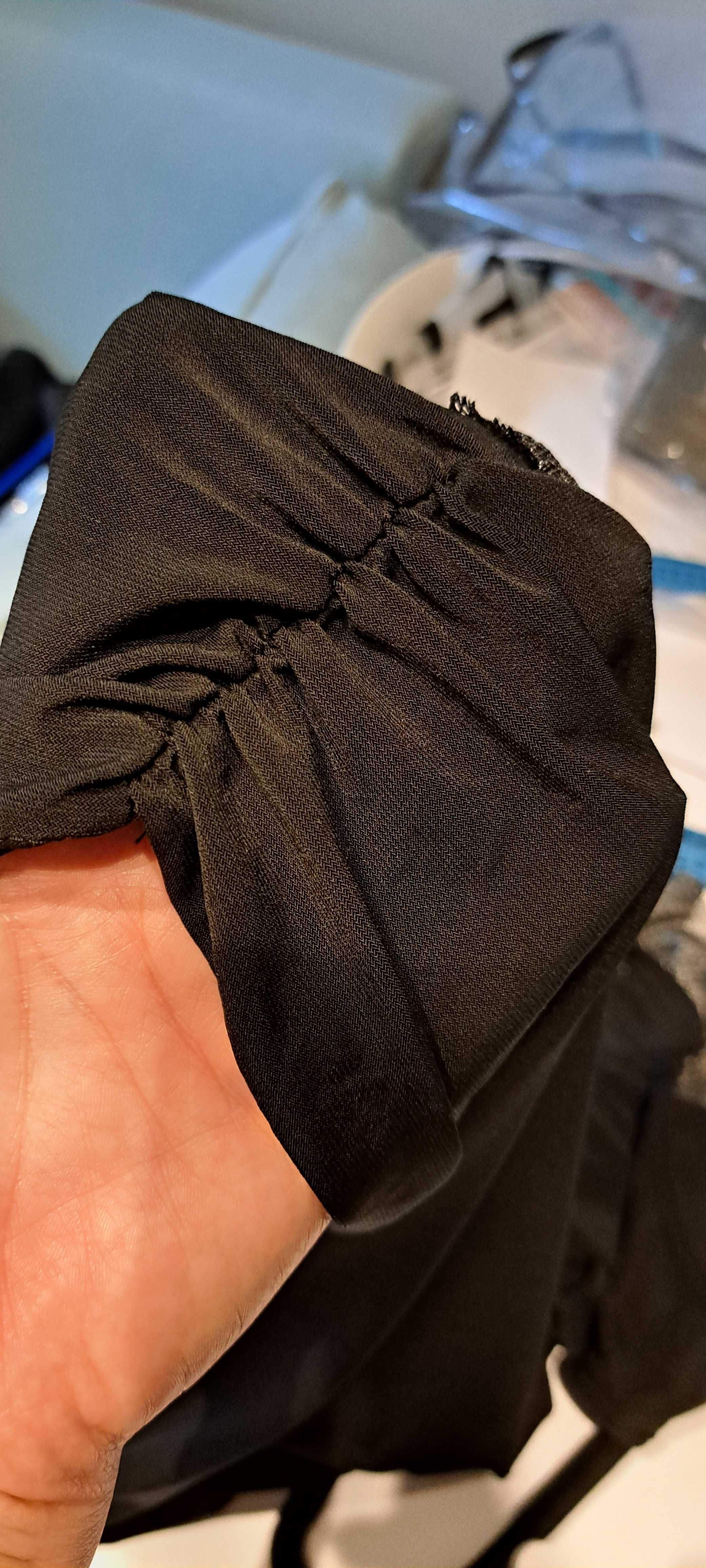 Elegancka bluzka czarno srebrna M 38 na imprezę sylwestra