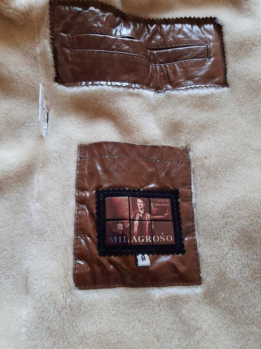 Чоловіча натуральна шкіряна зимова куртка.