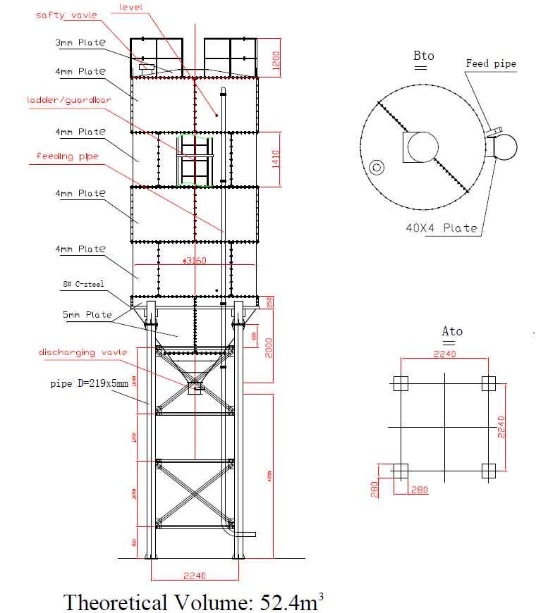 Silos cementu 60T skrecany z nogami Powertec