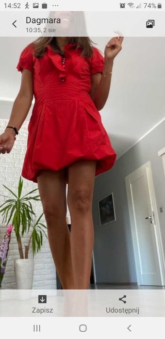 Czerwona sukienka firmy Airfield